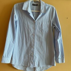 Karl Lagerfeld Light Blue Striped Button Down Shirt Size M